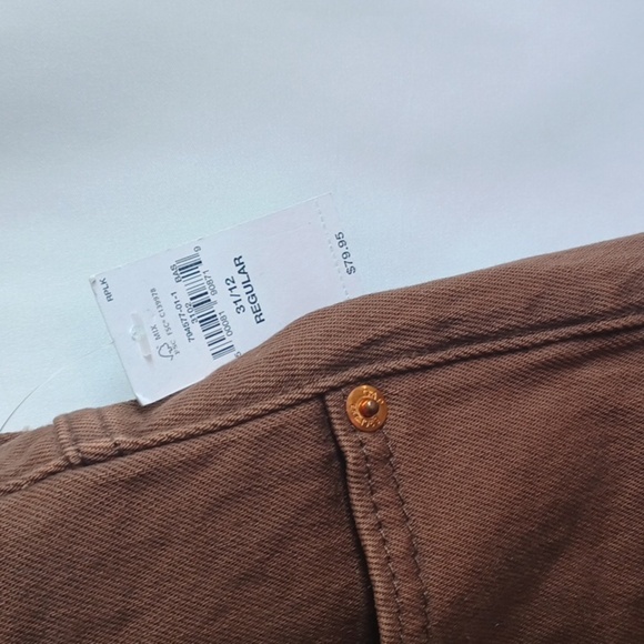 Gap Cheeky High Rise Straight w Buttonfly, 31" Buffalo Brown, 11" Rise, 27" Insm - Picture 4 of 8